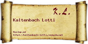 Kaltenbach Lotti névjegykártya